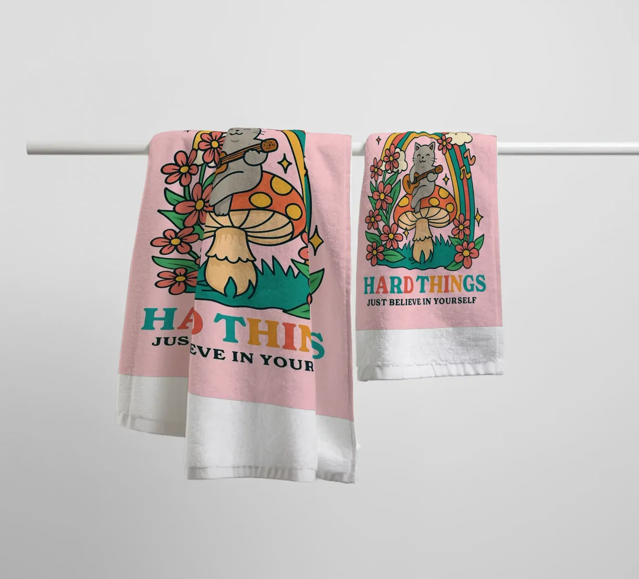 Cat Funny Tu peux faire des choses difficiles serviette de bain de oneroad