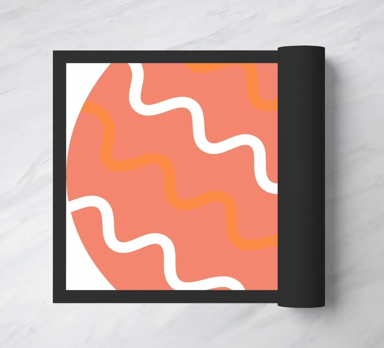 circle wave pattern doormat by pastel color shape