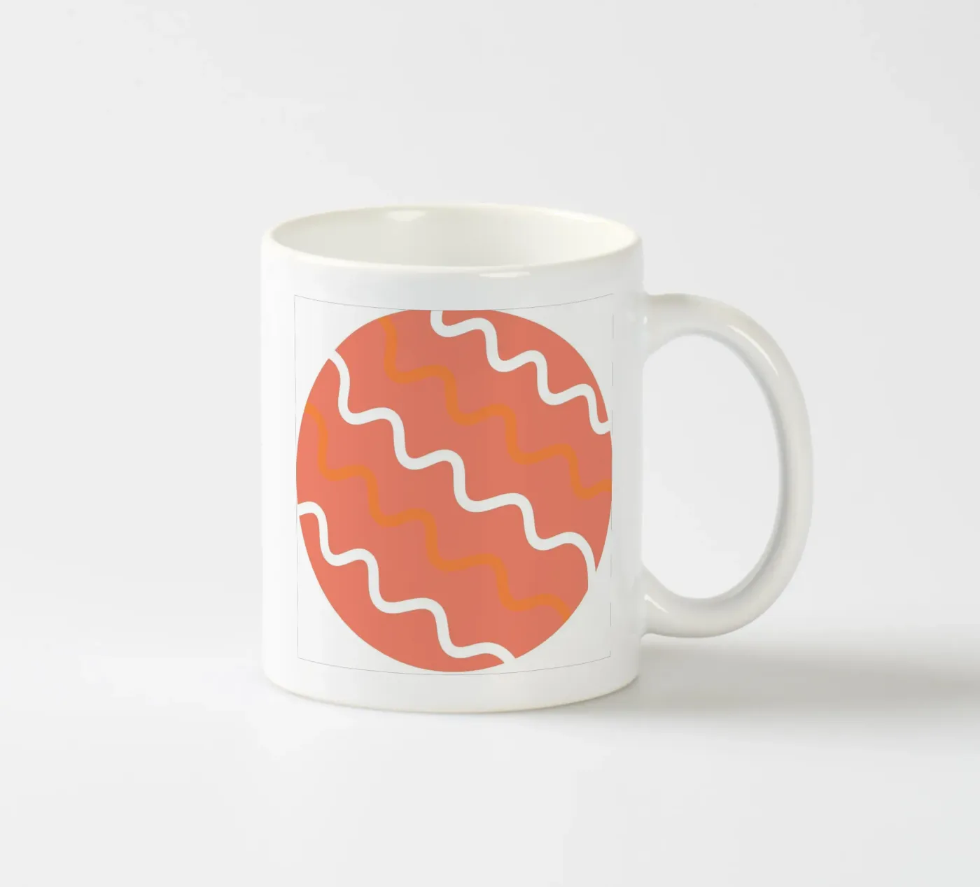circle wave pattern ceramic mug by pastel color shape