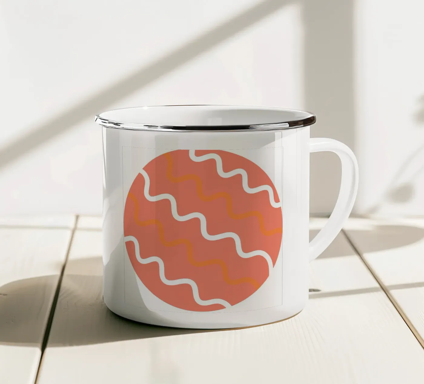 circle wave pattern enamel mug by pastel color shape