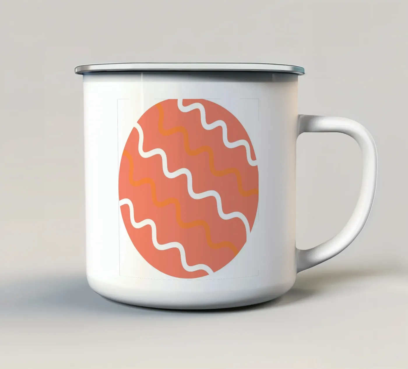 circle wave pattern enamel mug by pastel color shape