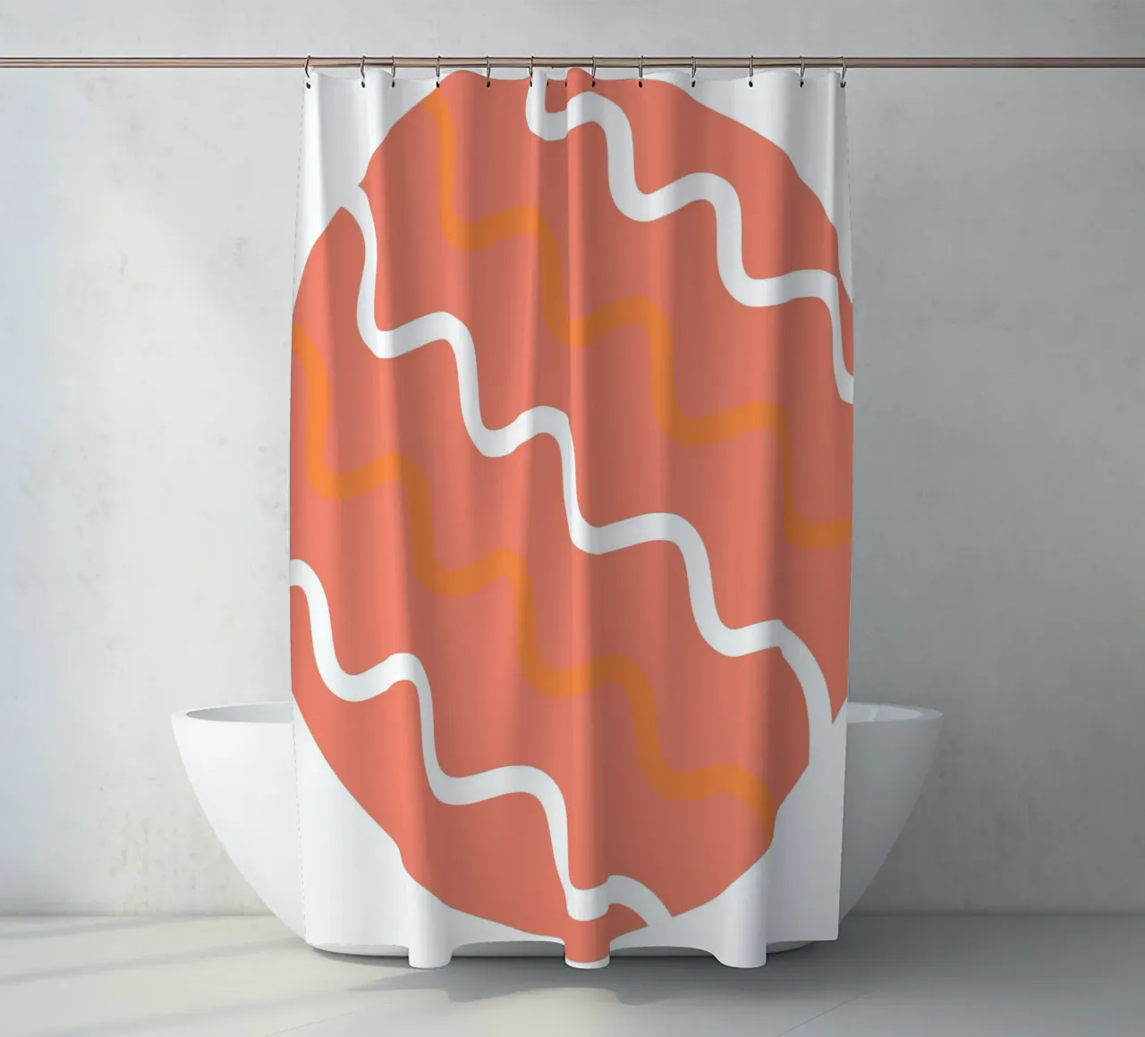 circle wave pattern Duschvorhang von pastel color shape