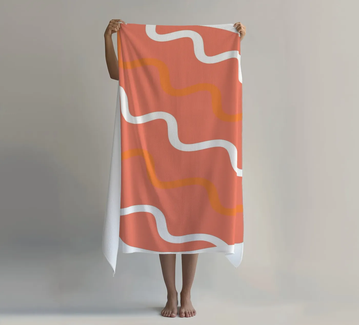 cirkel golfpatroon strandhanddoek van pastel color shape