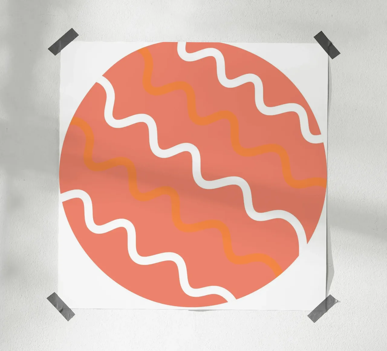 circle wave pattern poster by pastel color shape
