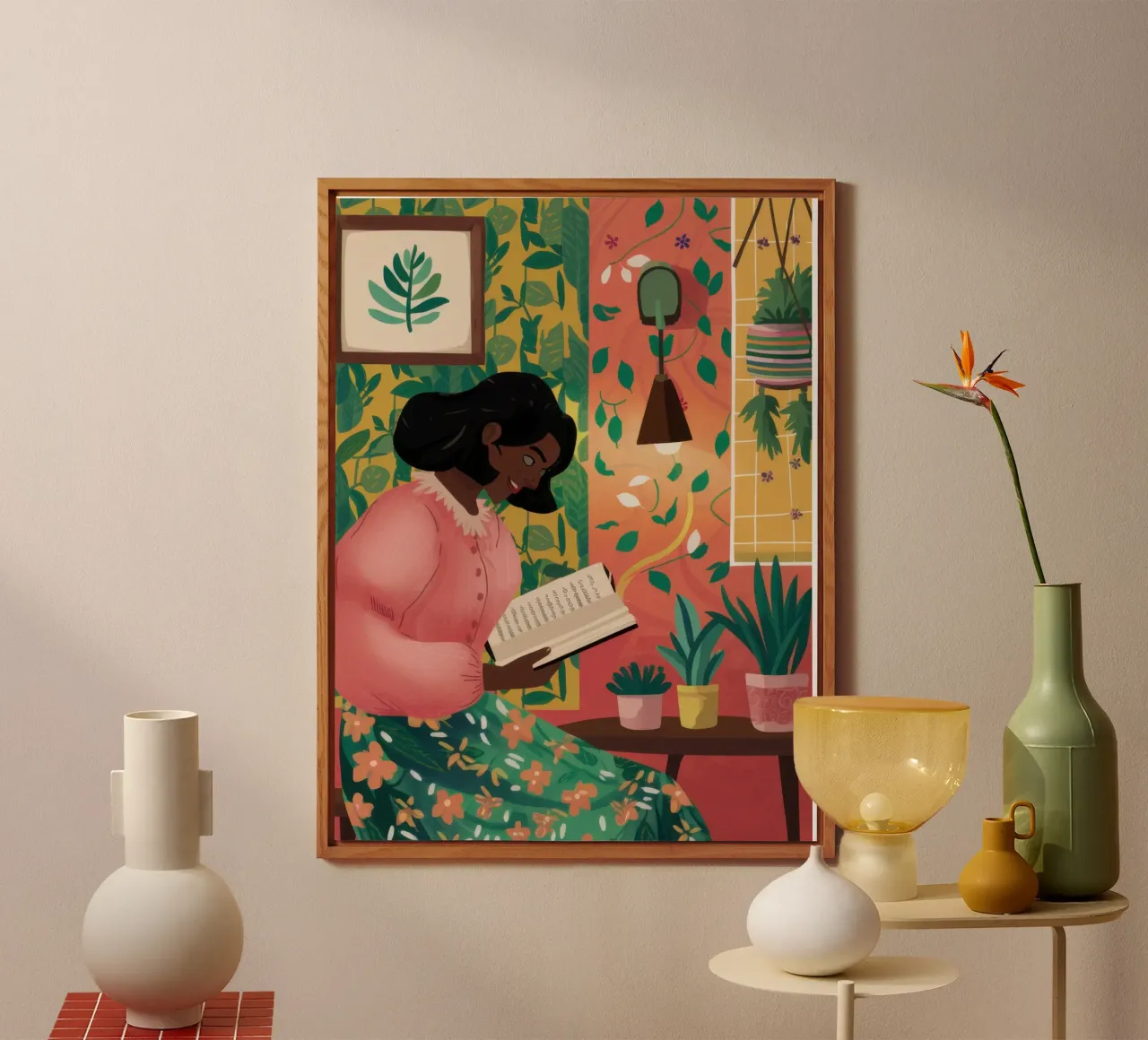 Pink Sweater Reading alu-dibond by Pale Aura
