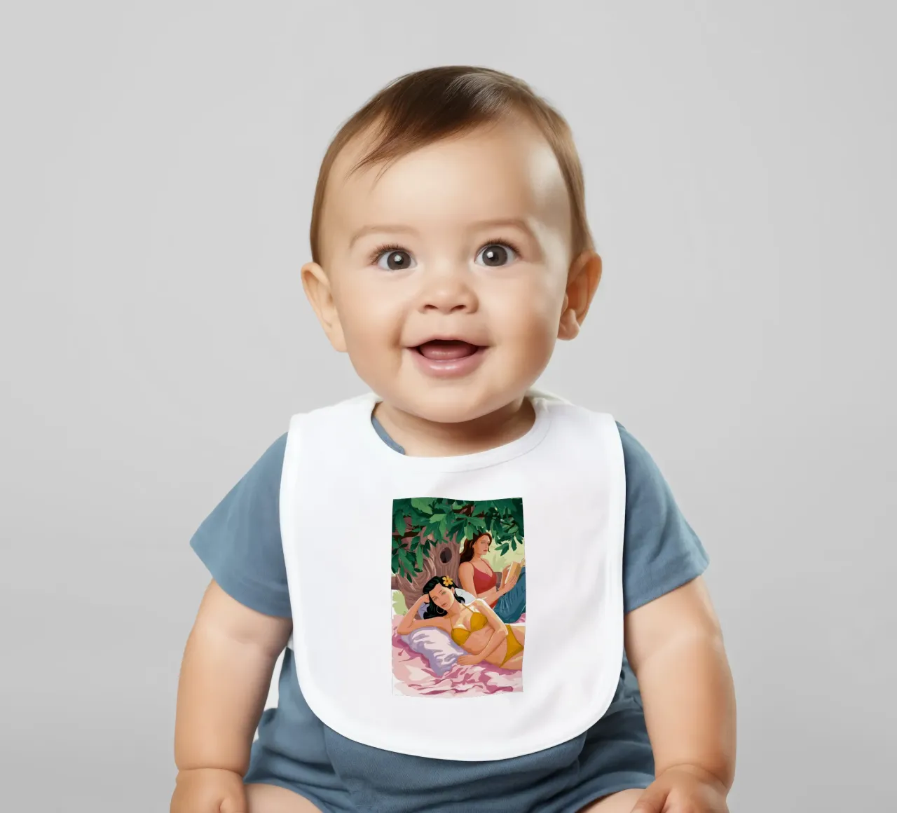 Bedroom Reading Repose baby bib by Sentinel Glow