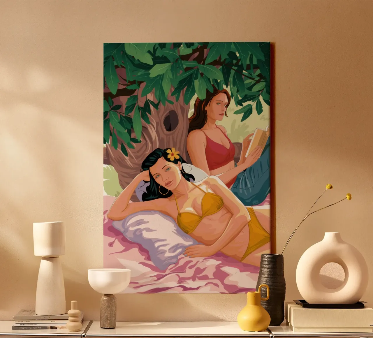 Bedroom Reading Repose canvas by Sentinel Glow