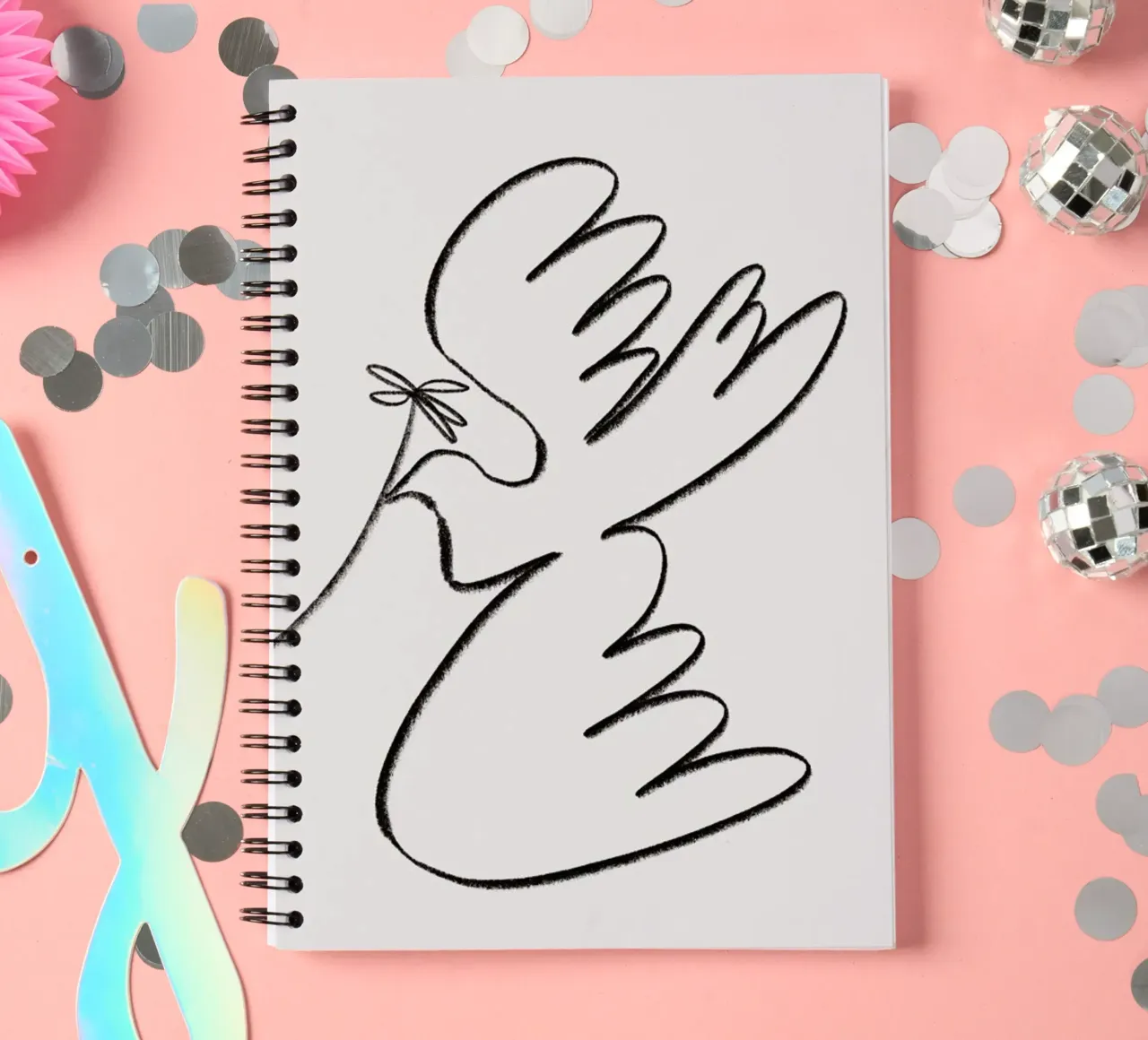Dove notitieboek met spiraal van Pure