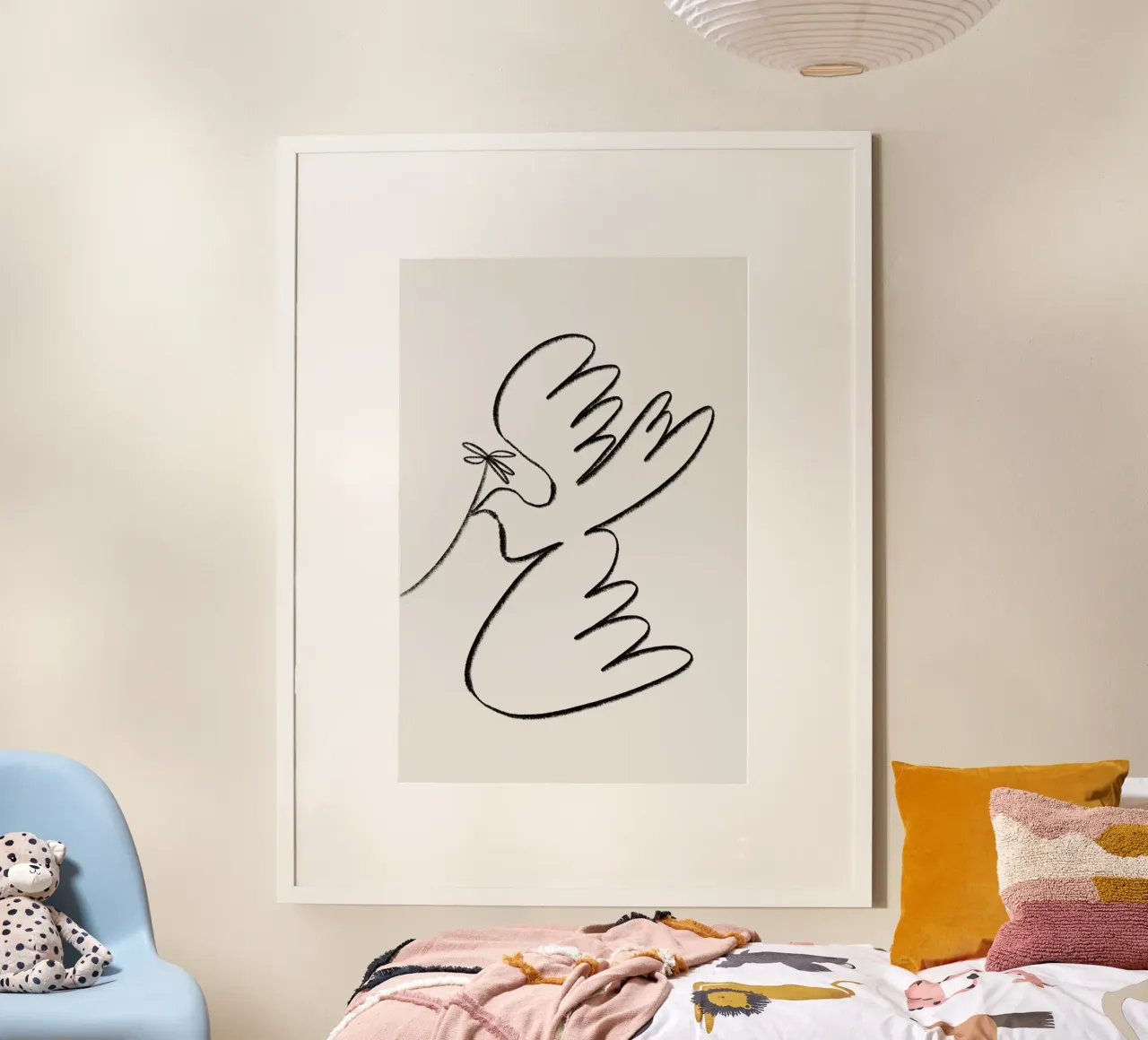 Dove poster con telaio in legno da Pure