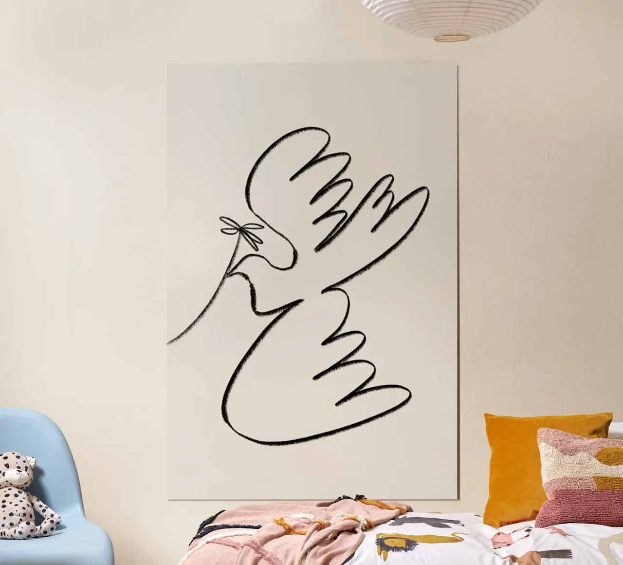 Dove poster con telaio in legno da Pure