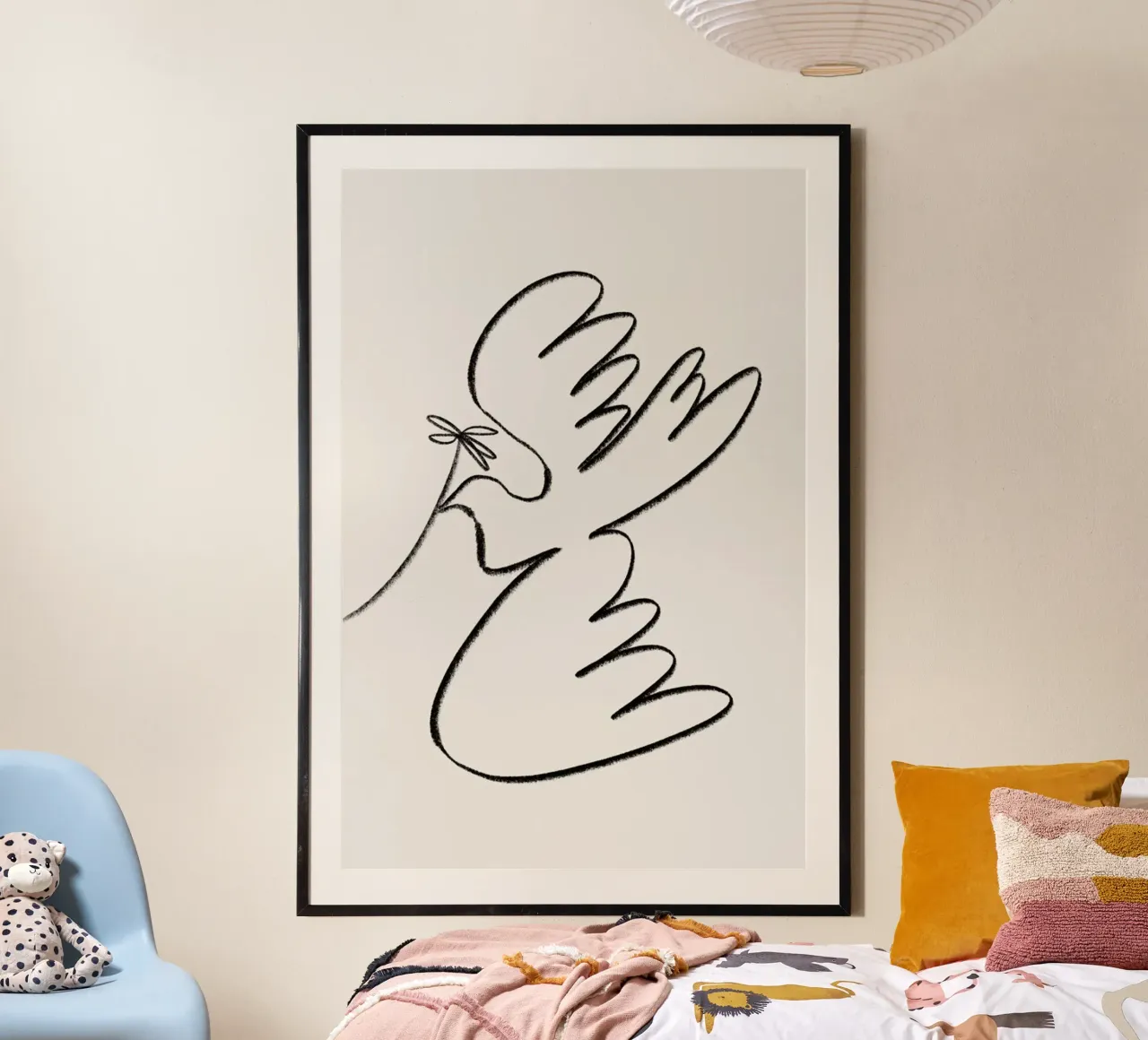 Dove poster con telaio in legno da Pure