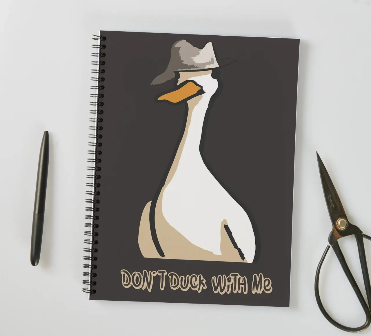 Duck with Hat spiral notebook by Brandi N Huskey