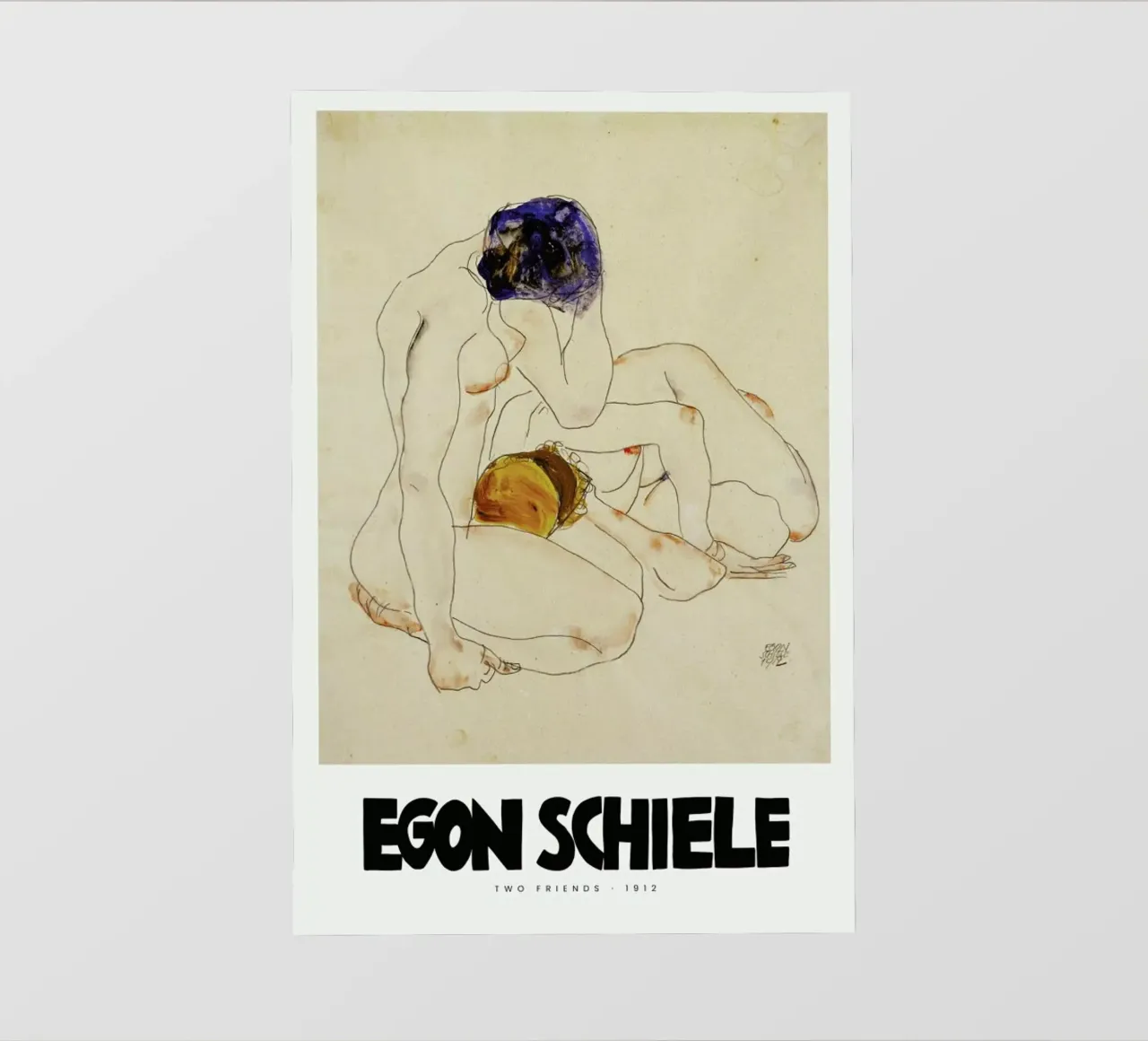 Schiele - Two Friends II pellicola backlit da Vintage by JUNIQE
