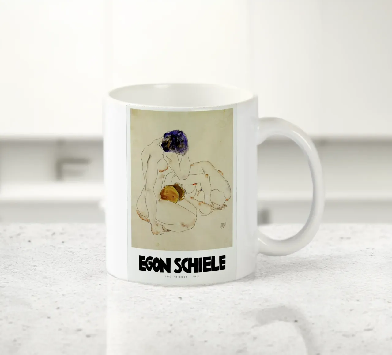 Schiele - Two Friends II tazza in ceramica da Vintage by JUNIQE