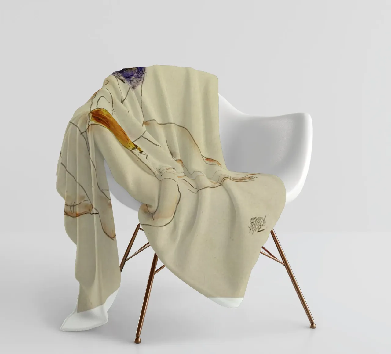 Schiele - Two Friends II coperta in pile da Vintage by JUNIQE