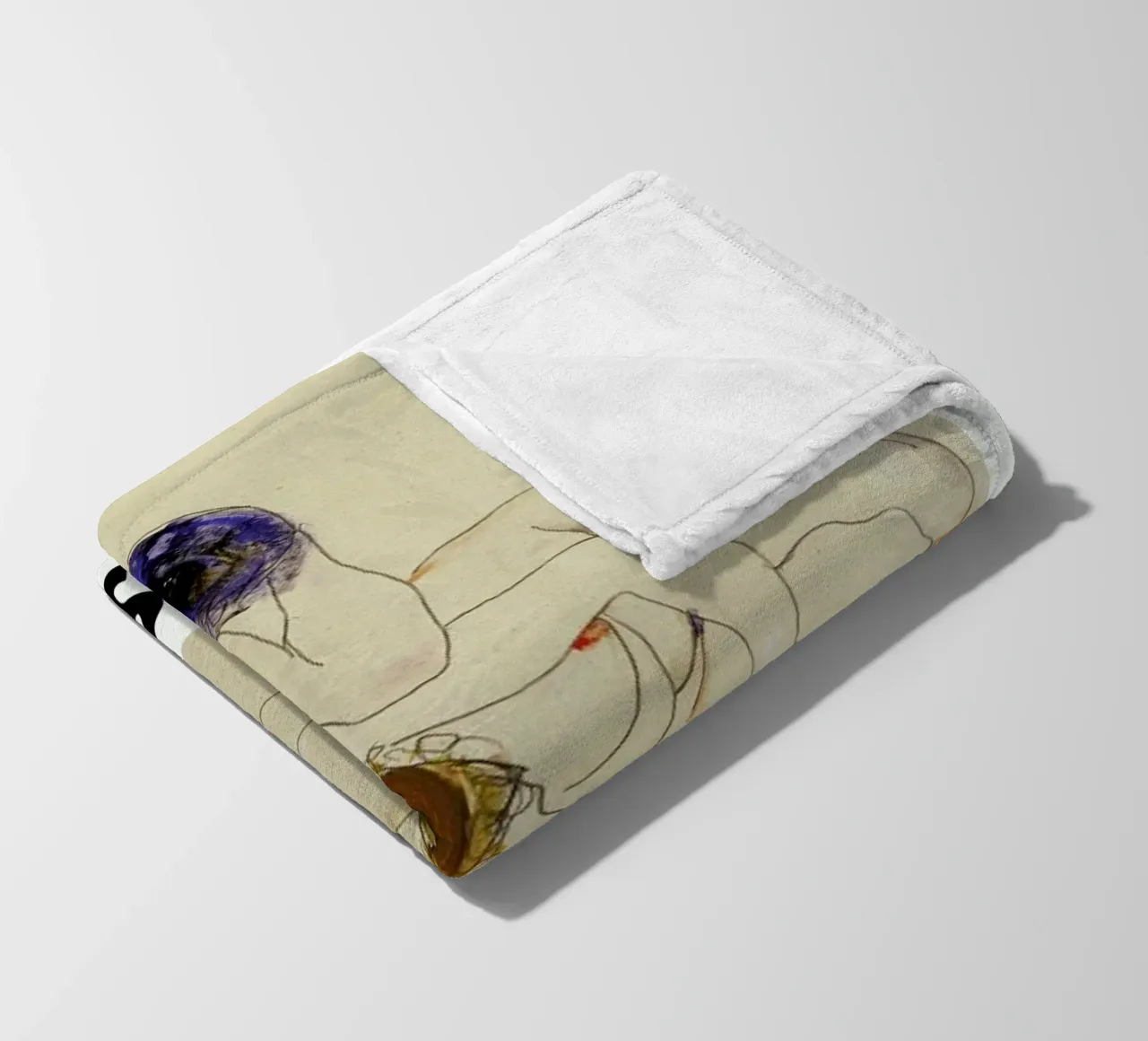 Schiele - Two Friends II coperta in pile da Vintage by JUNIQE