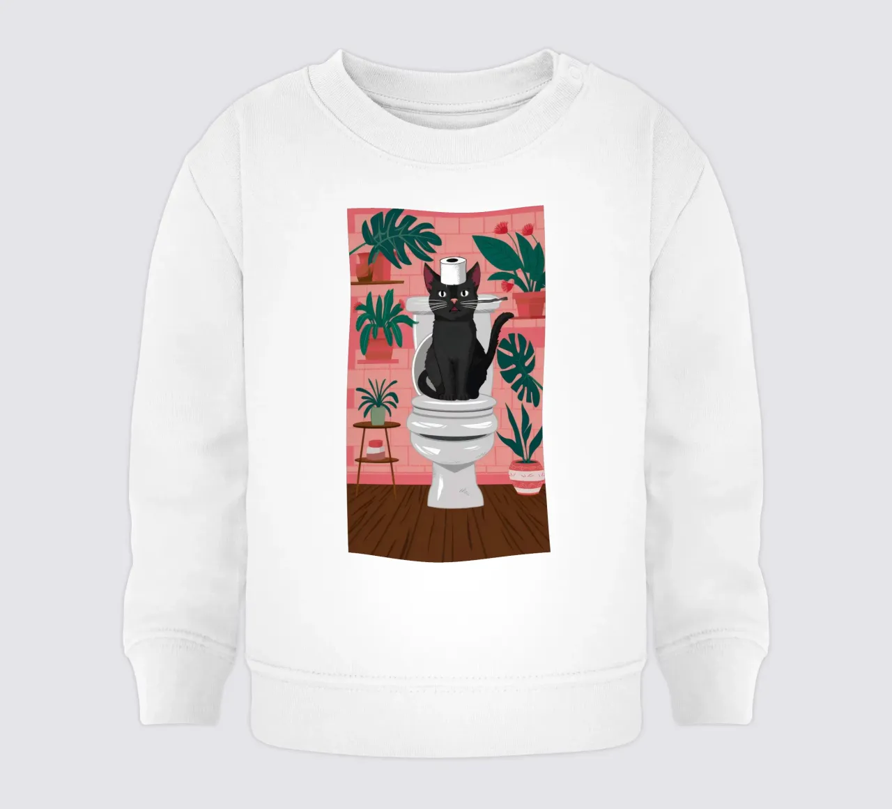 Gato en un retrete sudadera de bebé de Marigold Tiga