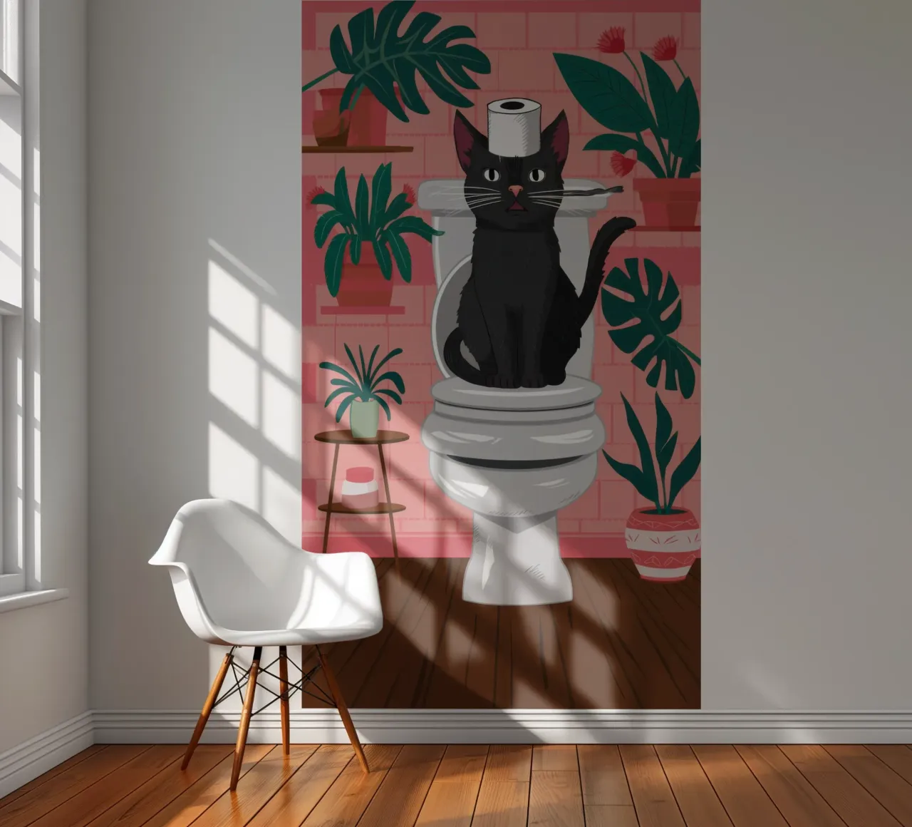 Cat in a Toilet photo wallpaper by Marigold Tiga
