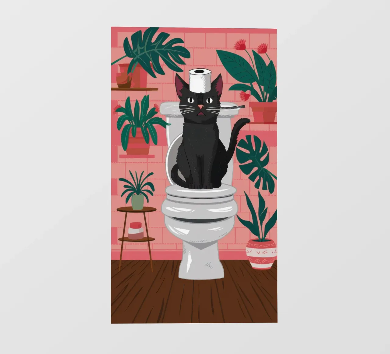 Cat in a Toilet photo wallpaper by Marigold Tiga