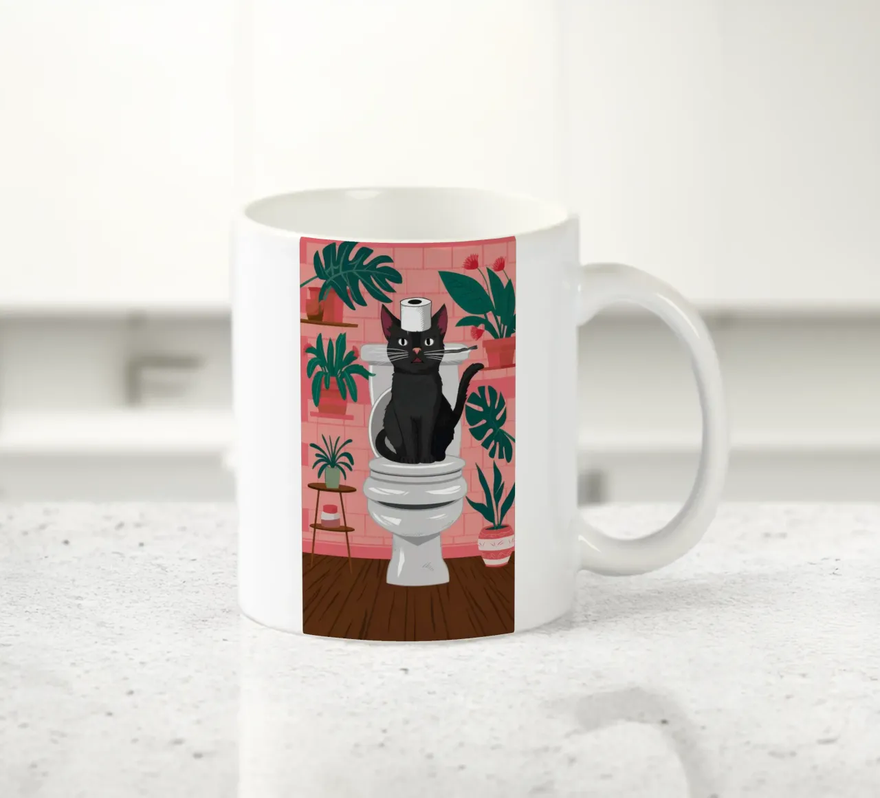 Gatto nella toilette tazza in ceramica da Marigold Tiga