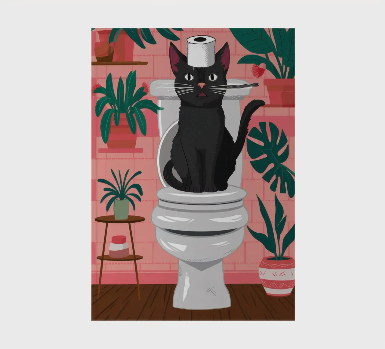 Cat in a Toilet notebook by Marigold Tiga