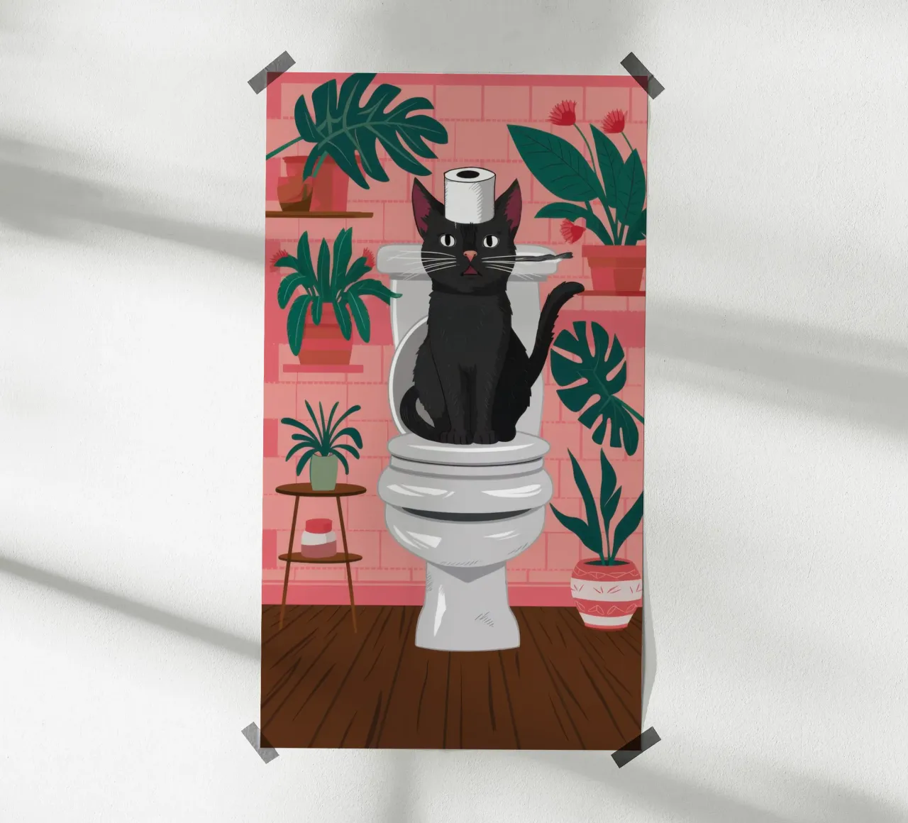 Chat dans les toilettes poster de Marigold Tiga