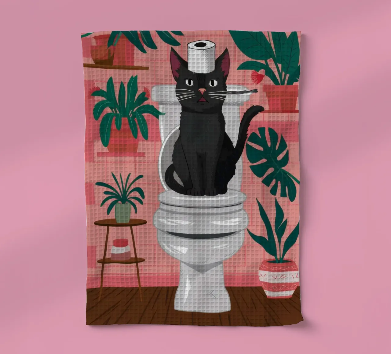 Chat dans les toilettes torchon de Marigold Tiga