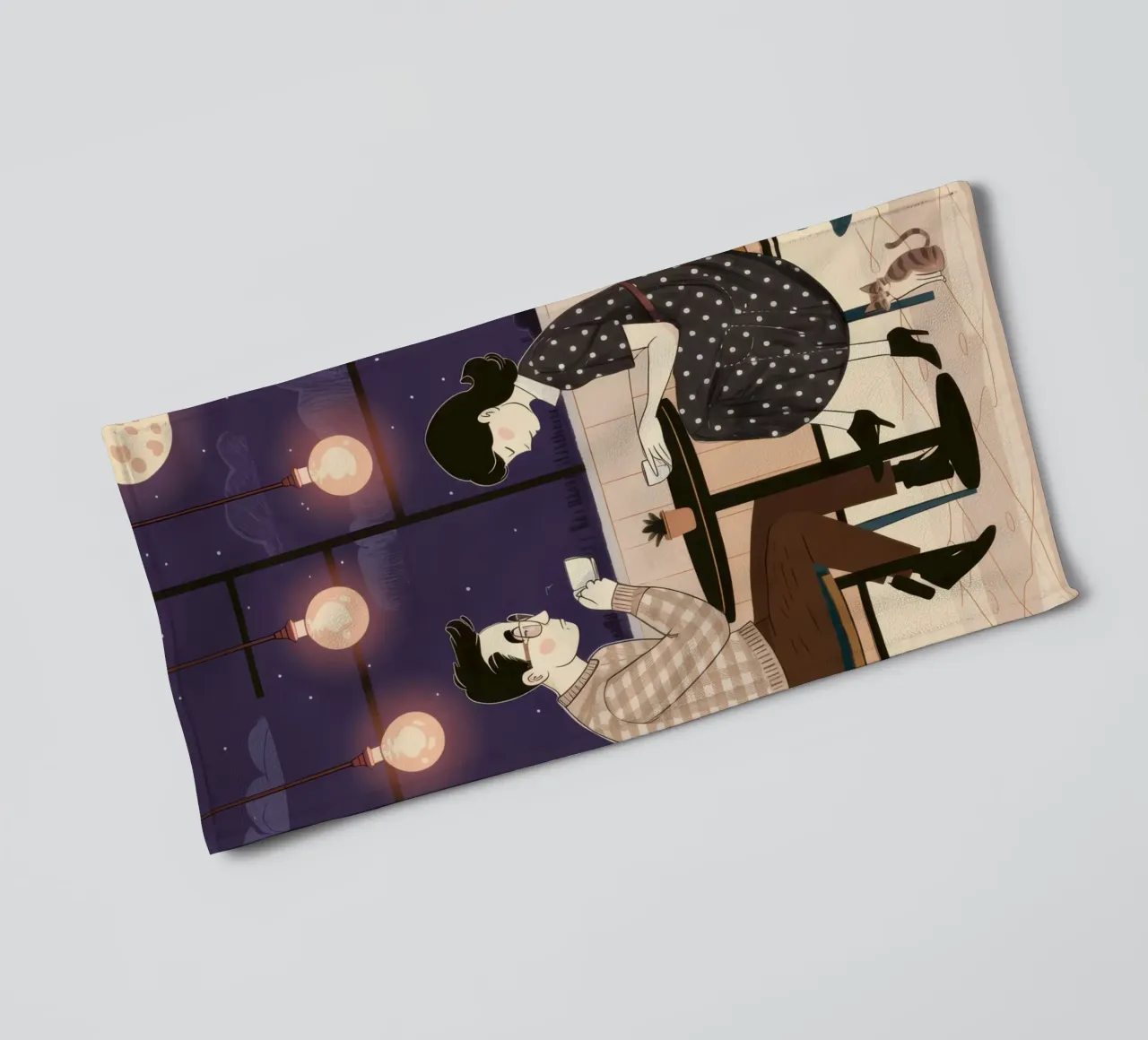Lamplight Dinner Date towel by Sentinel Glow