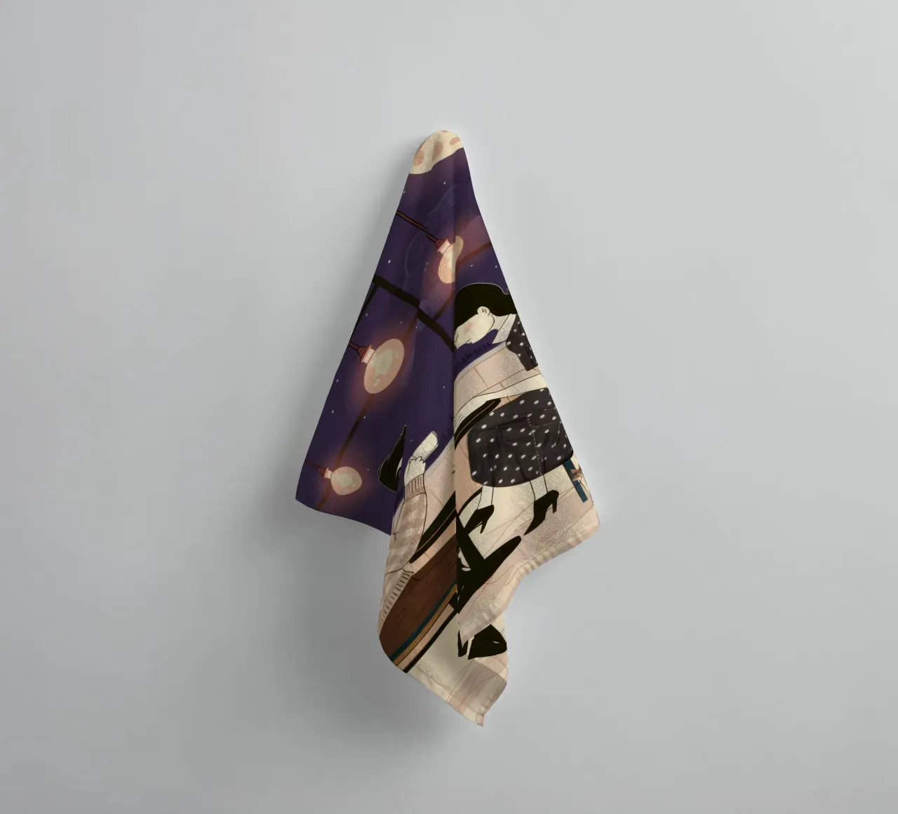Lamplight Dinner Date towel by Sentinel Glow
