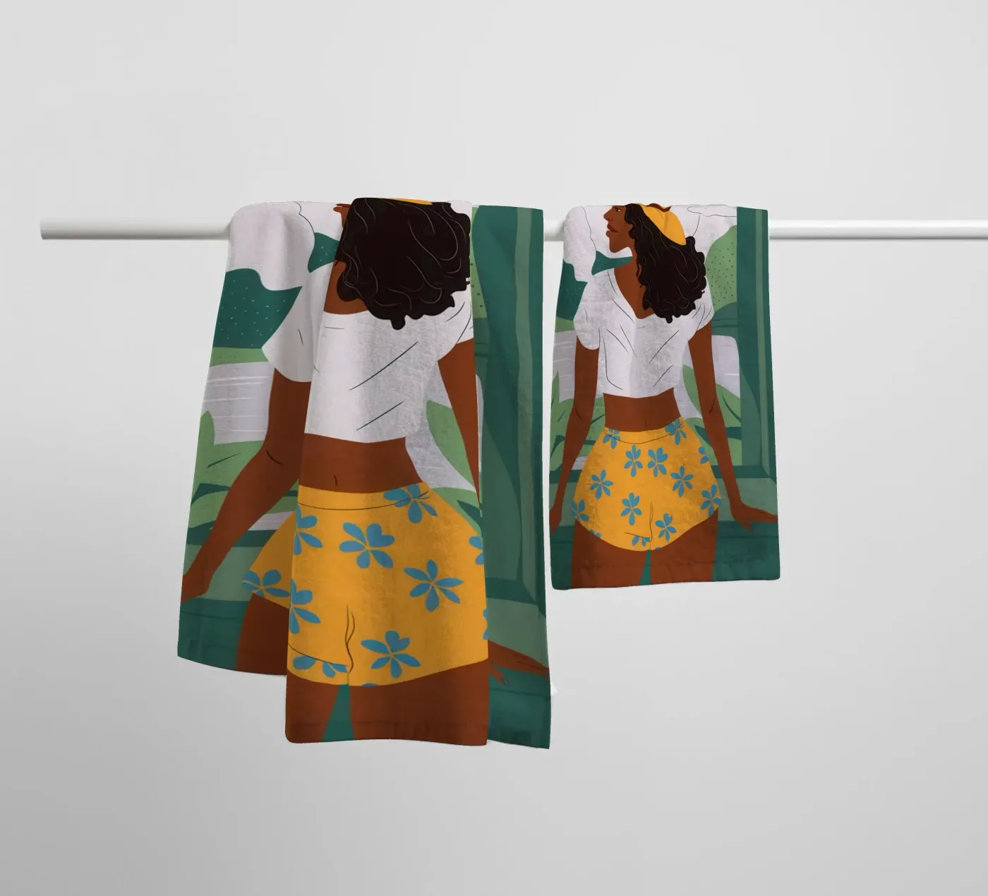 Sun Hat Window View towel by Pale Aura