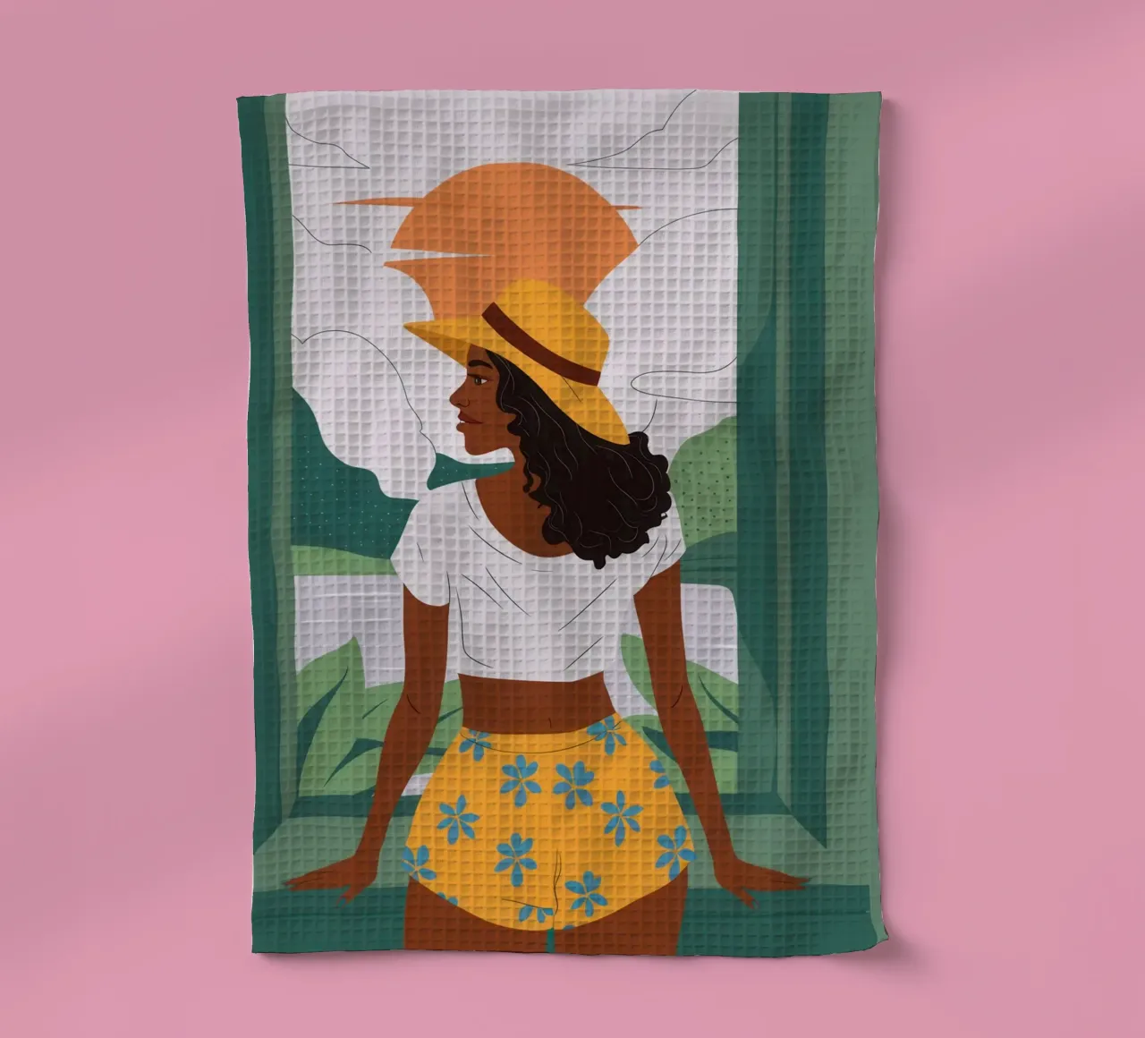 Chapeau de soleil Vue de la fenêtre torchon de Pale Aura
