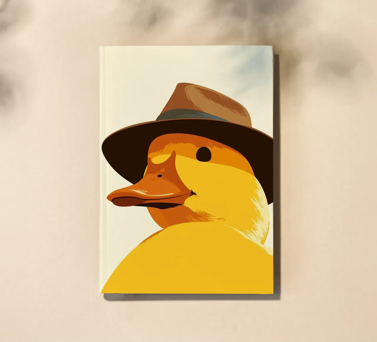 Eendje in Fedora Grappige Minimalistische Kunst notitieboek van Brandi N Huskey