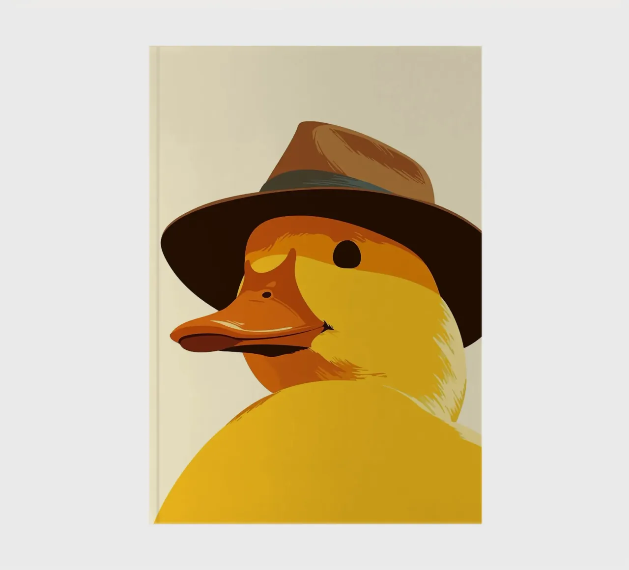 Eendje in Fedora Grappige Minimalistische Kunst notitieboek van Brandi N Huskey