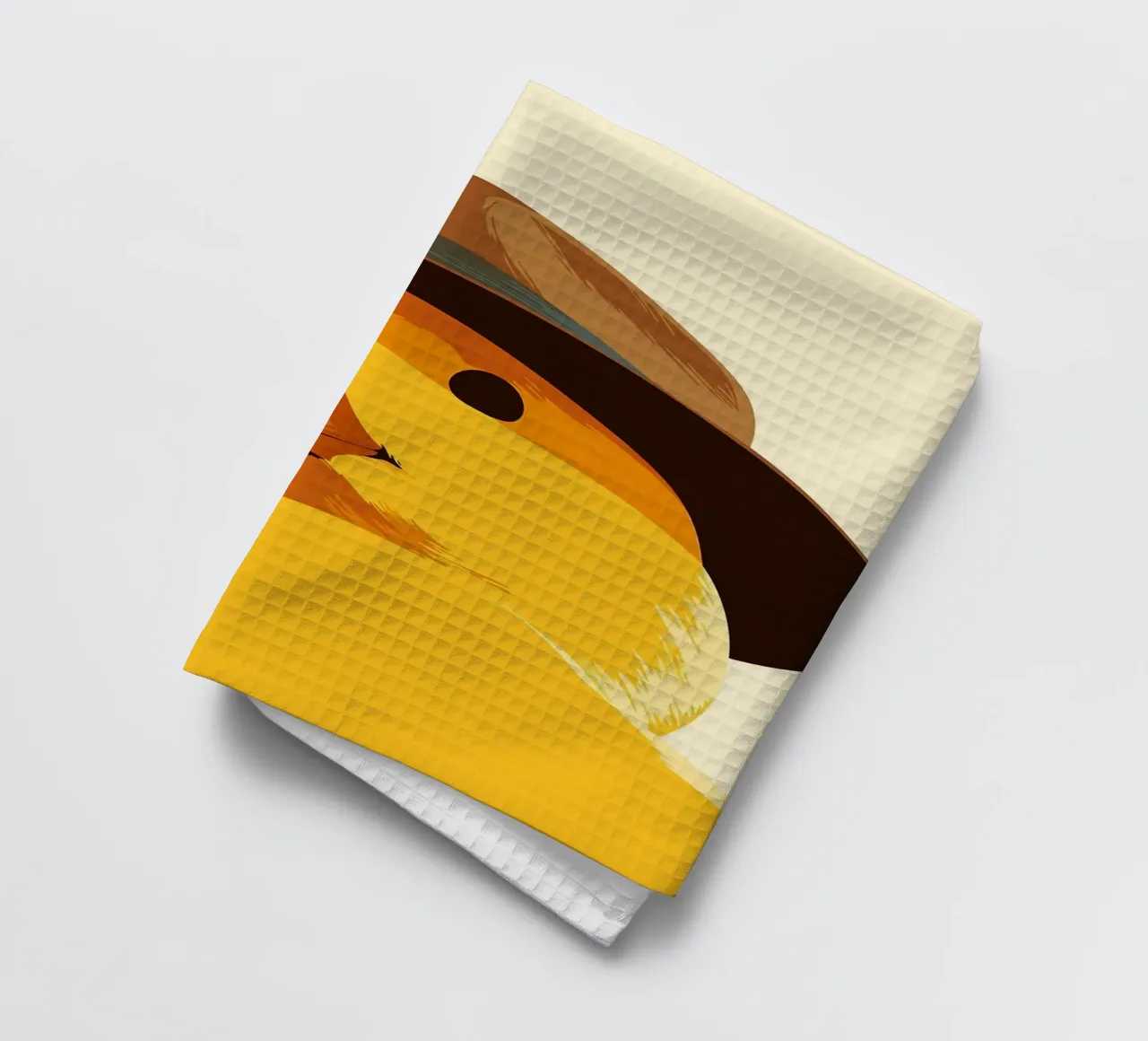 Duckling in Fedora Funny Minimalist Art tea towel by Brandi N Huskey