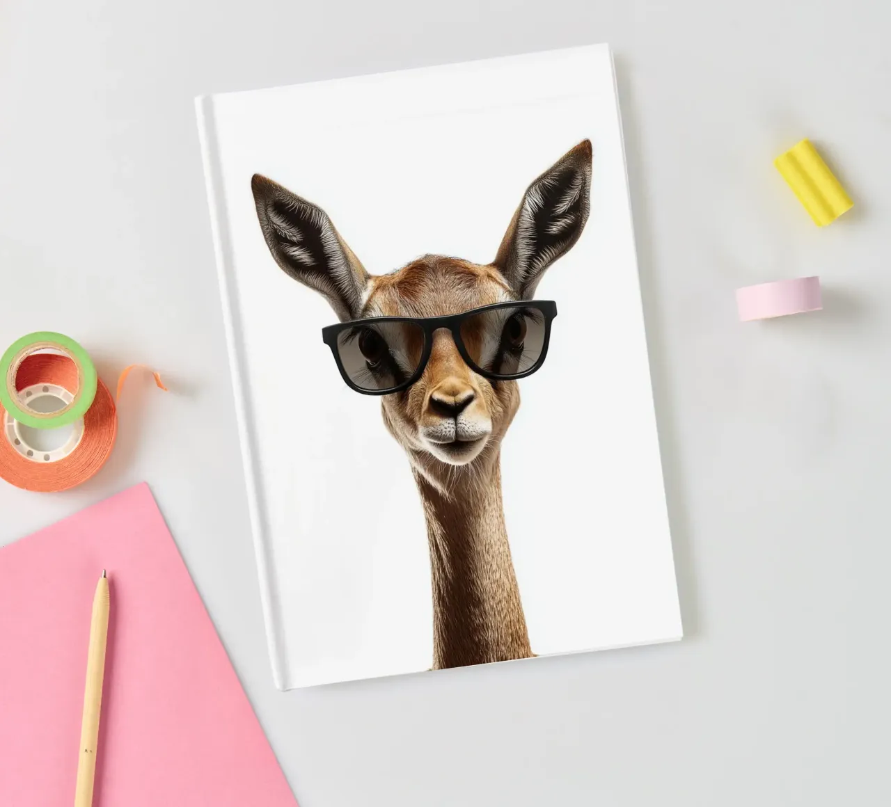 Cool Gerenuk with Glasses notebook by Brandi N Huskey