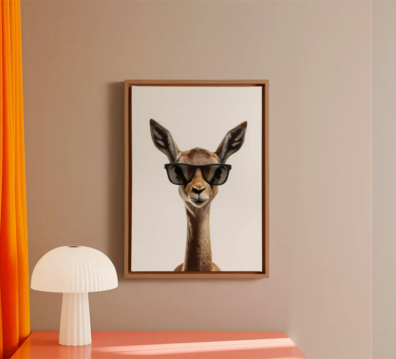 Cool Gerenuk with Glasses canvas by Brandi N Huskey