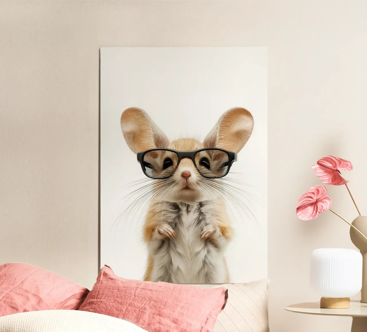 Jerboa Gobi con occhiali alluminio dibond da Brandi N Huskey