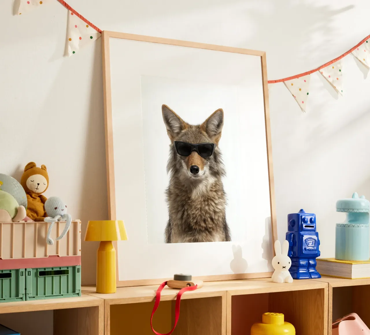 Coyote cool con occhiali da sole poster con telaio in alluminio da Brandi N Huskey