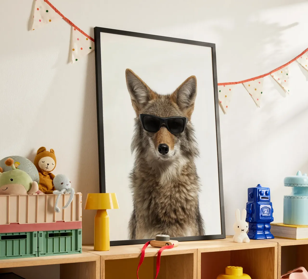 Coyote cool con occhiali da sole poster con telaio in alluminio da Brandi N Huskey