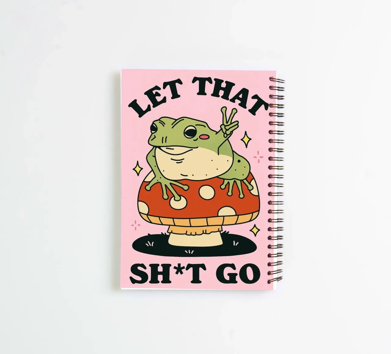Frog Let That Shit Go spiral notebook by oneroad