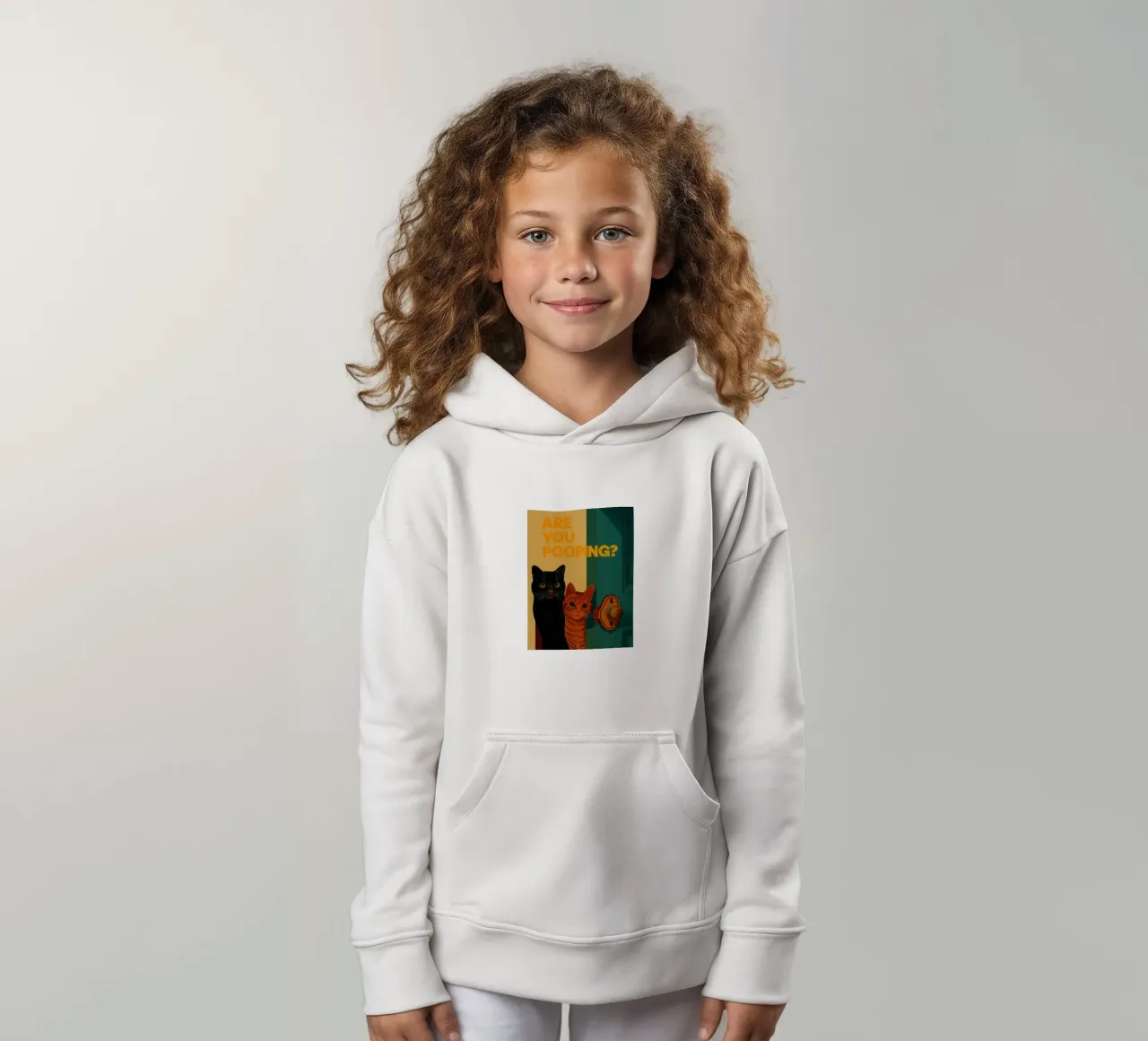 Funny Cat Bathroom Are You Pooping kids hoodie by oneroad