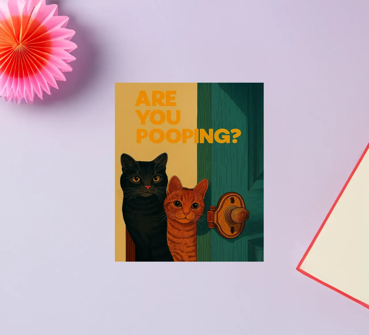 Funny Cat Bathroom Are You Pooping sticker by oneroad