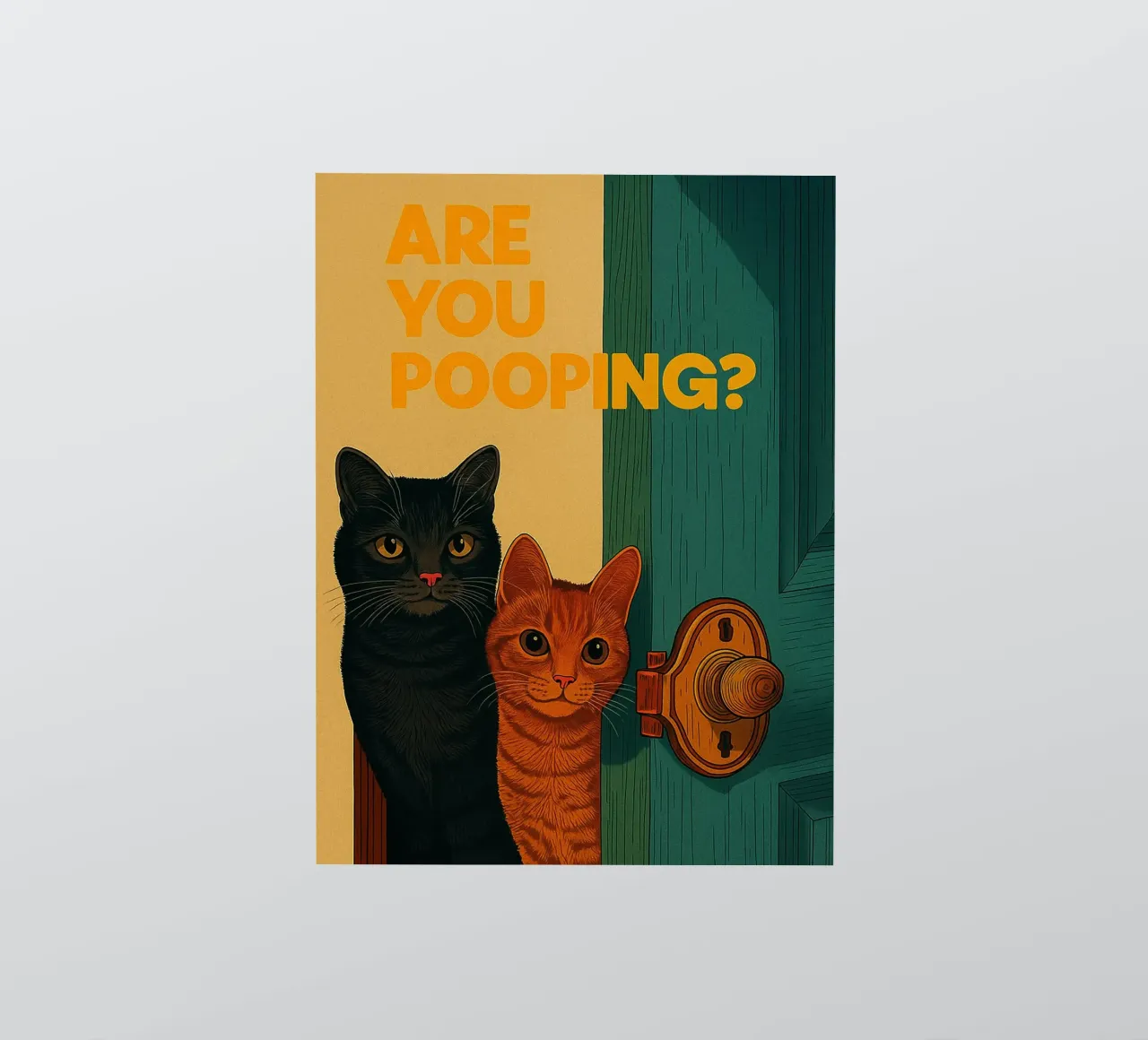 Funny Cat Bathroom Are You Pooping sticker by oneroad