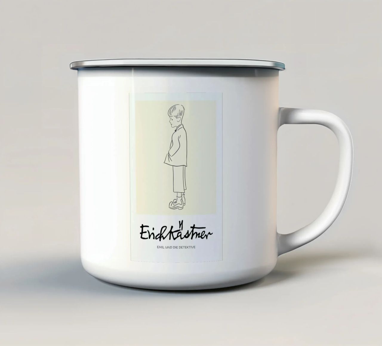 Erich Kästner 2 tazza in smalto da Little Flourishes