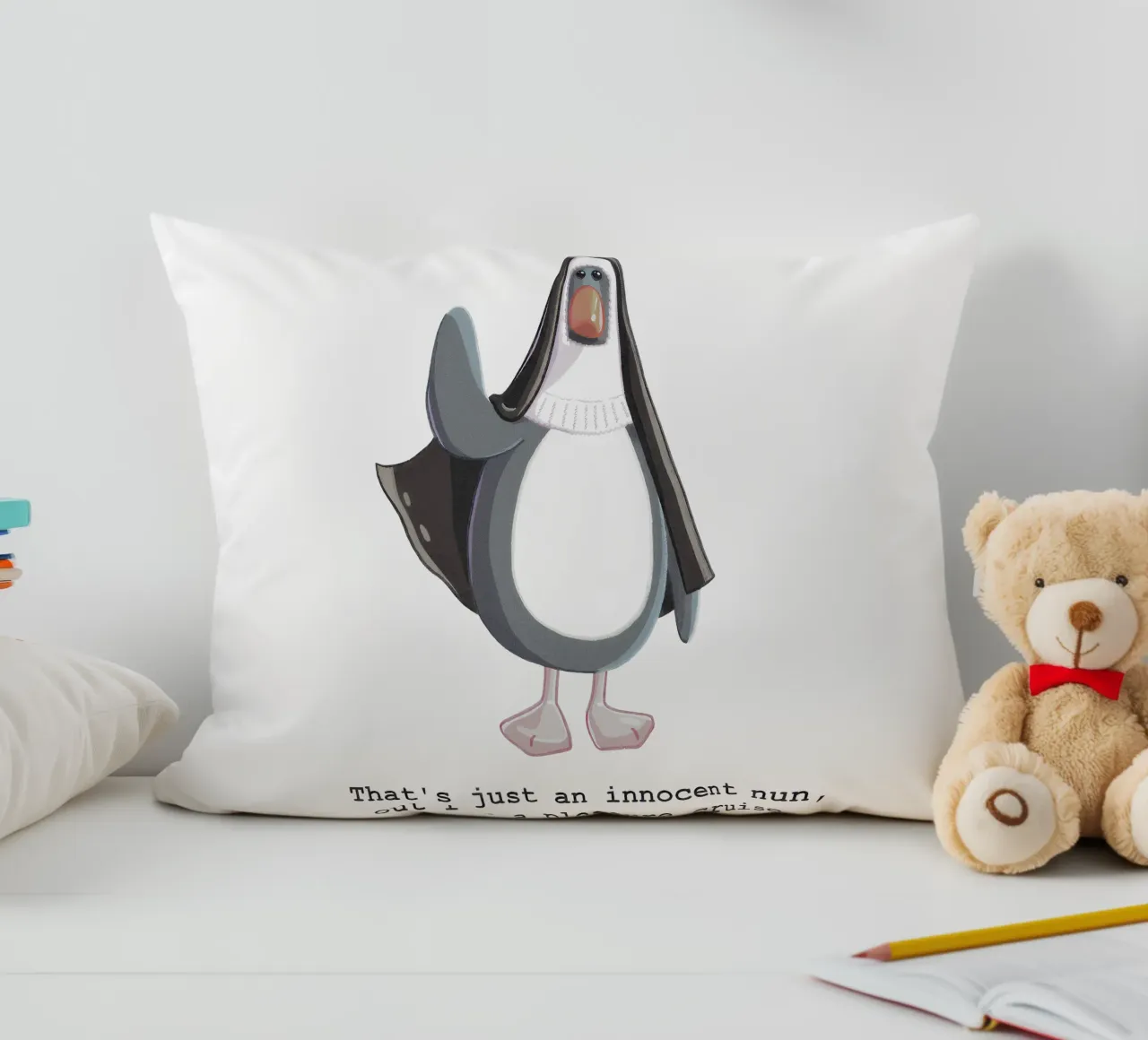 Feathers McGraw Innocent Nun cuscino da vantobbin