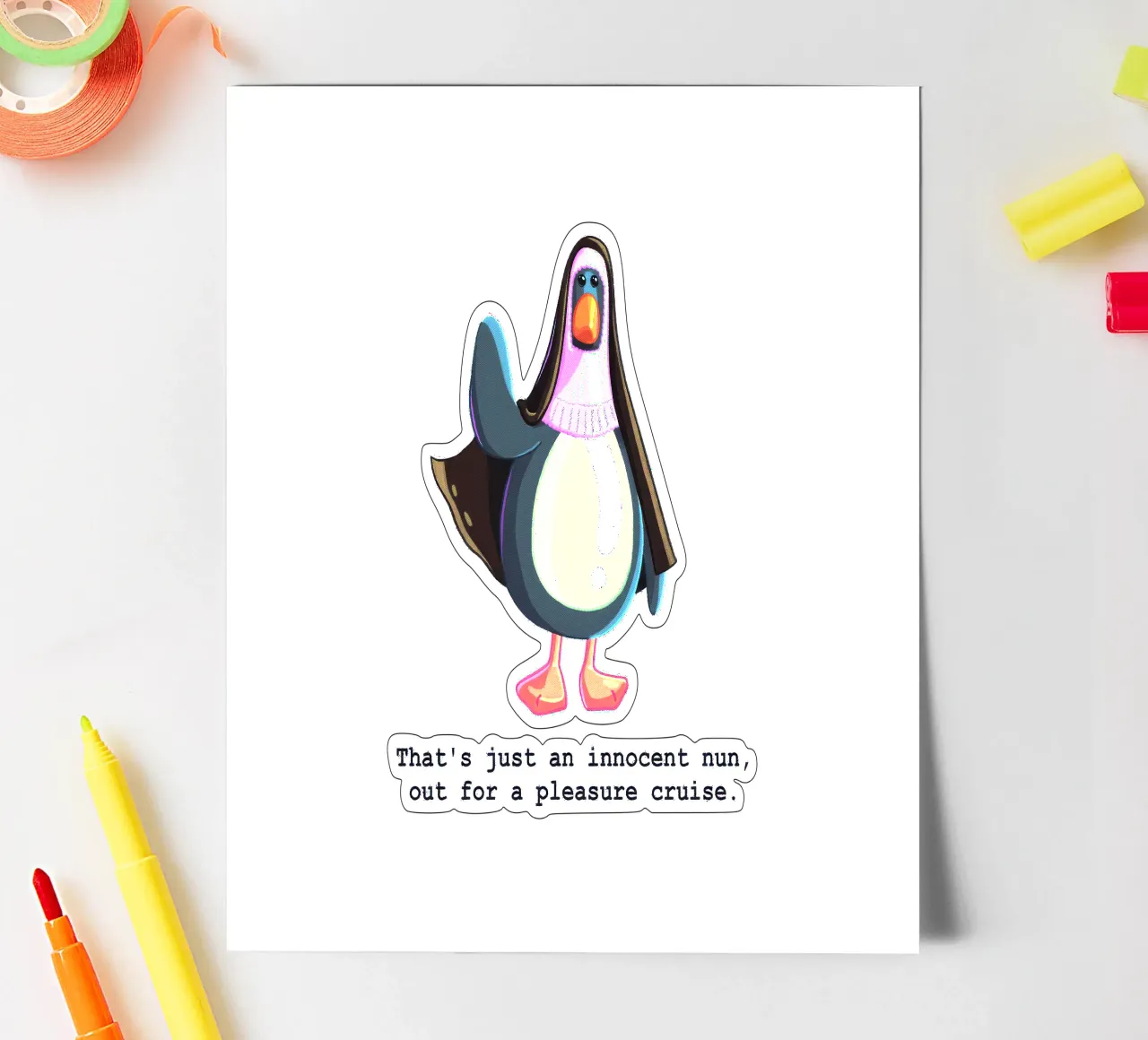 Feathers McGraw Innocent Nun foglio adesivo da vantobbin