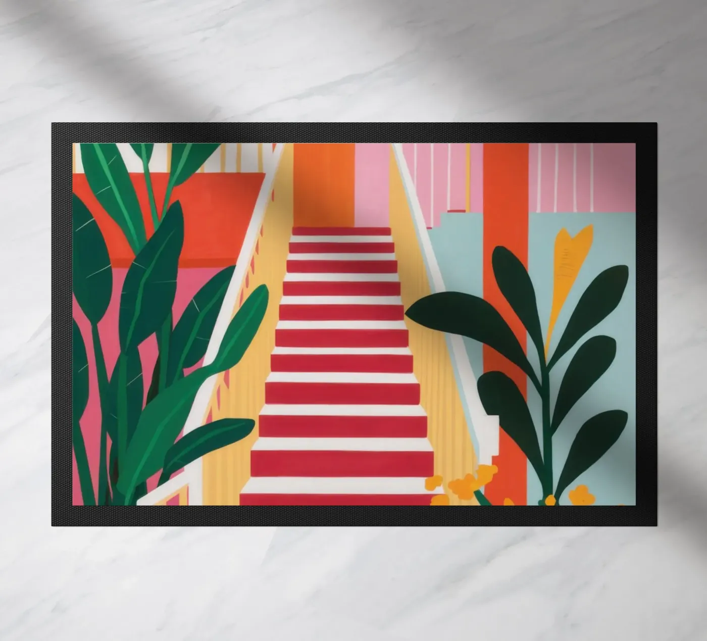 Pink Steps Garden Path deurmat van Pale Aura