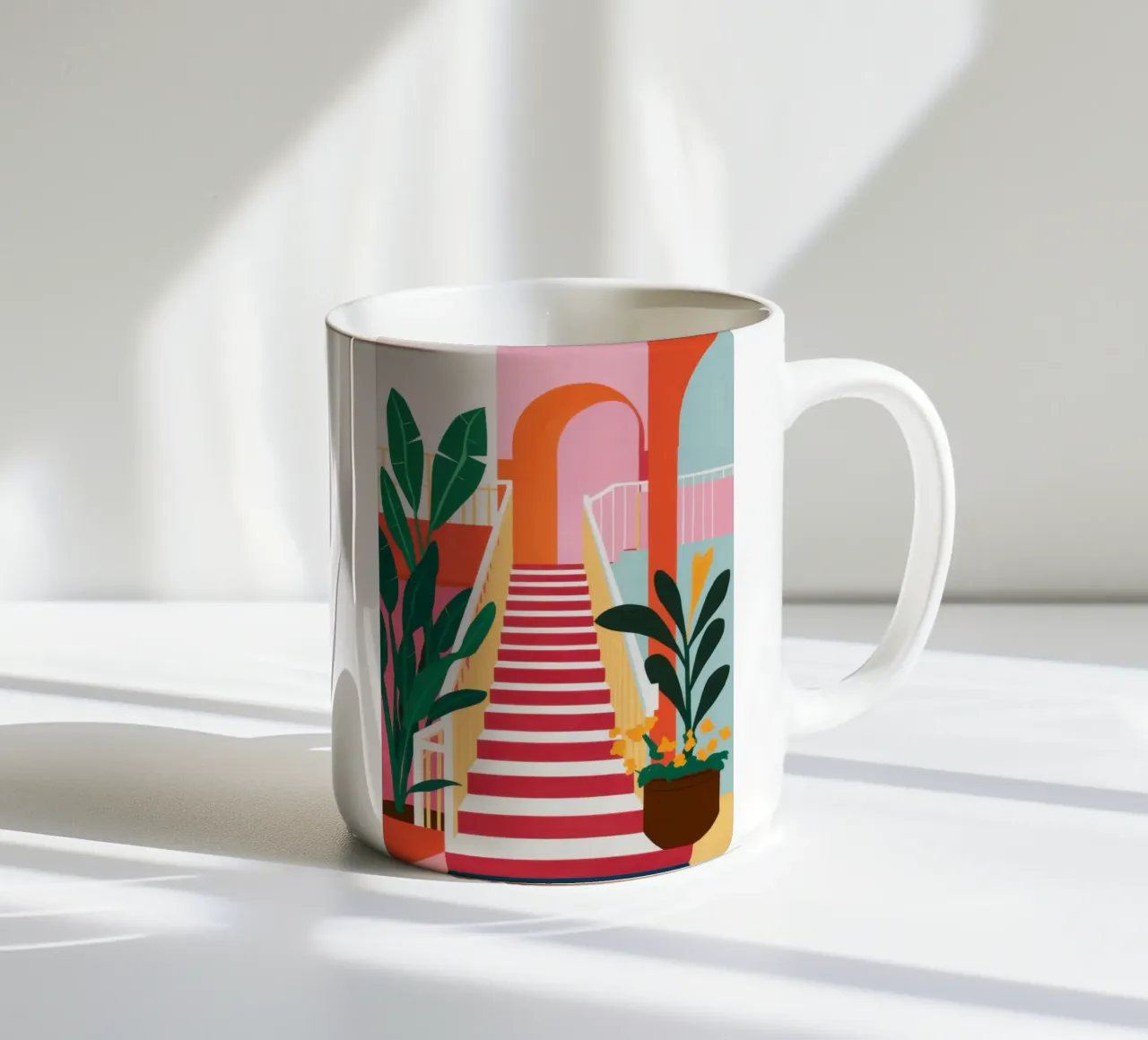 Sentiero da giardino a gradini rosa tazza in ceramica da Pale Aura