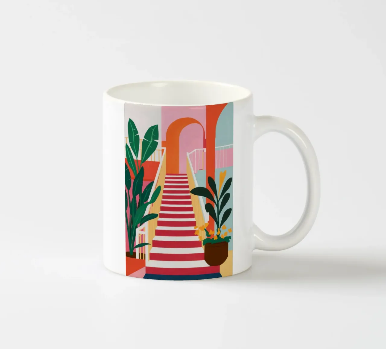 Sentiero da giardino a gradini rosa tazza in ceramica da Pale Aura