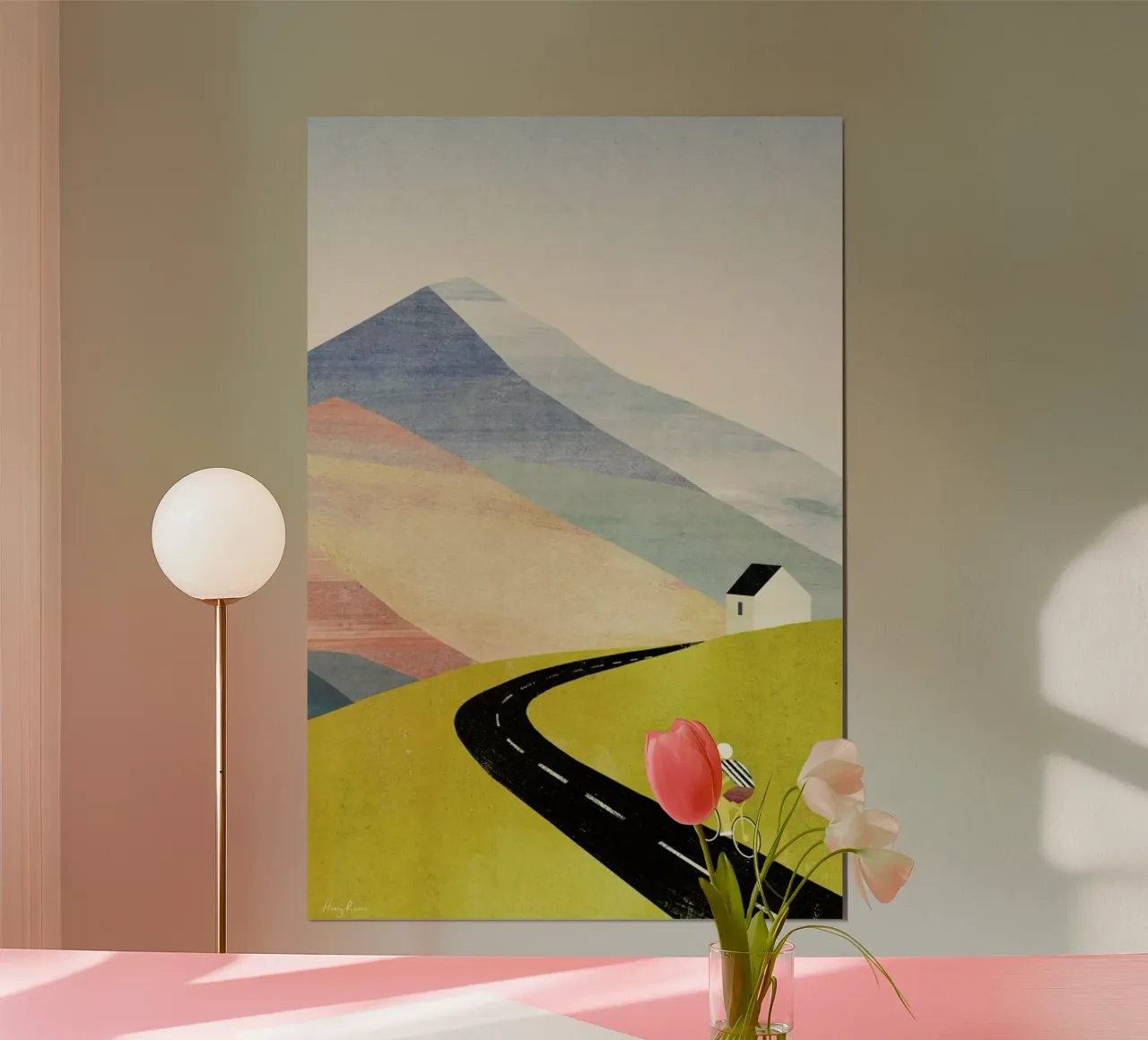 Cycling Home poster con telaio in alluminio da Henry Rivers